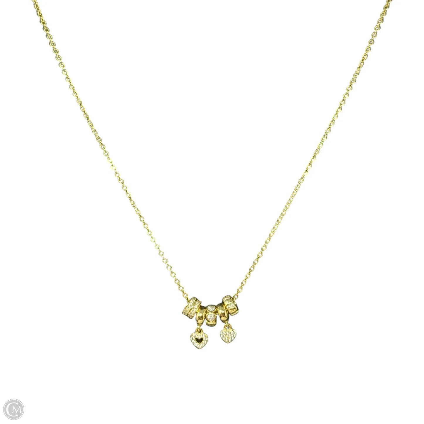 Gold Tone Heart Charms Necklace