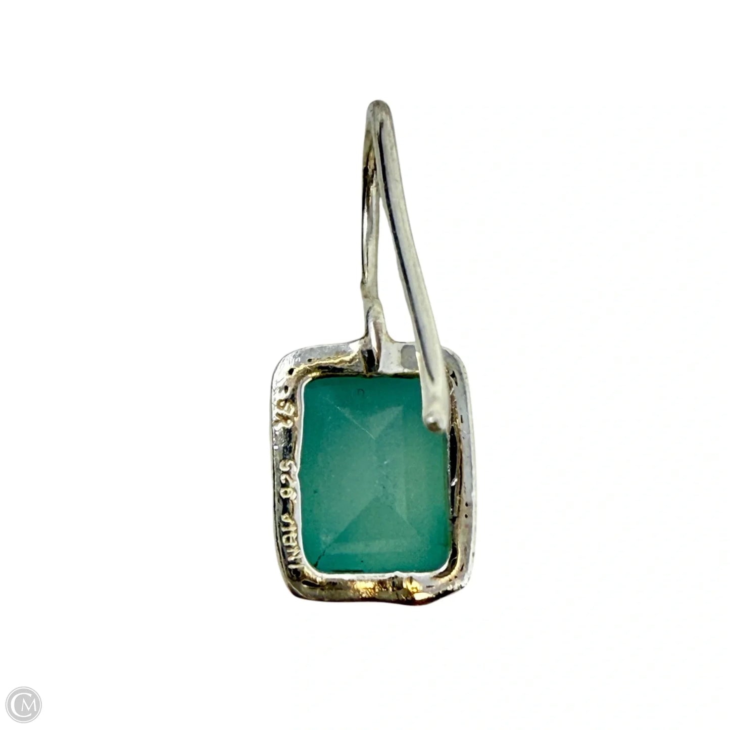 Sterling Silver & Aqua Chalcedony Drop Earrings By YS India
