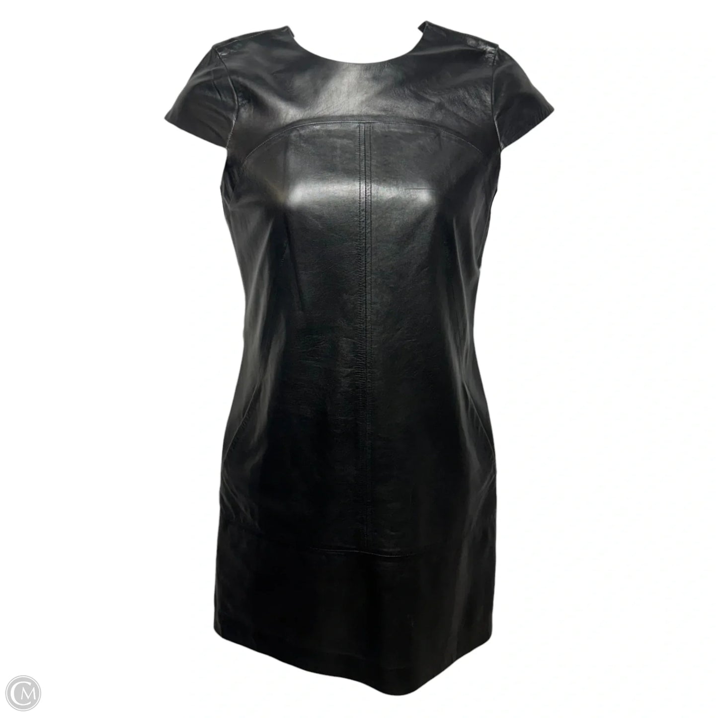Leather Cap Sleeve Mini Dress By Vince In Black, Size: 8