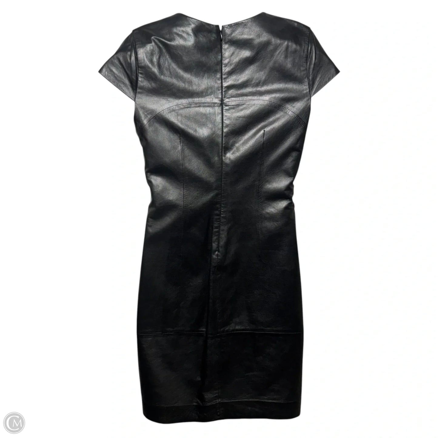Leather Cap Sleeve Mini Dress By Vince In Black, Size: 8