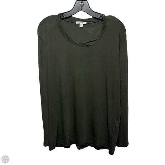 Sheer Standard Top Long Sleeve Basic By James Perse In Green, Size: L