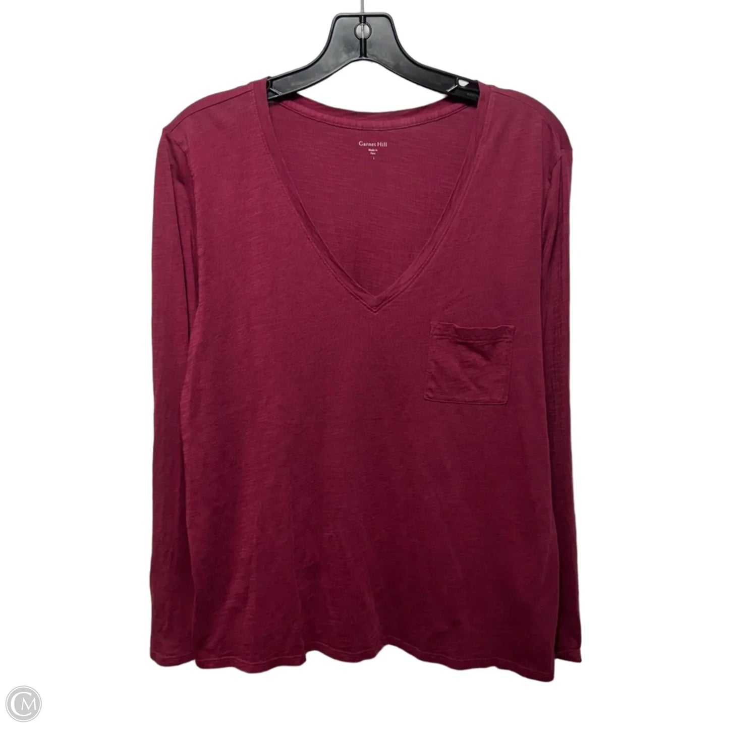 Top Long Sleeve Basic By Garnet Hill In Red, Size: L