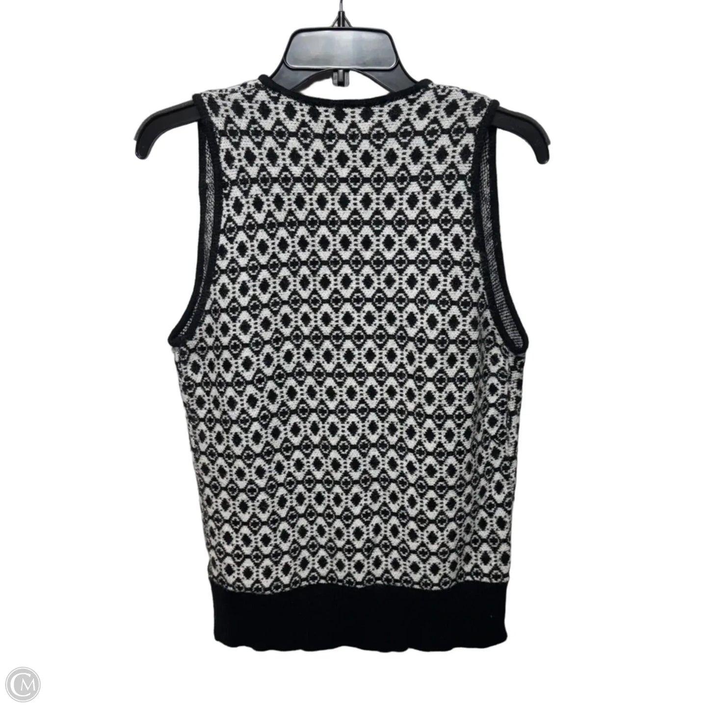 Vest Sweater By Maeve In Black & White, Size: L