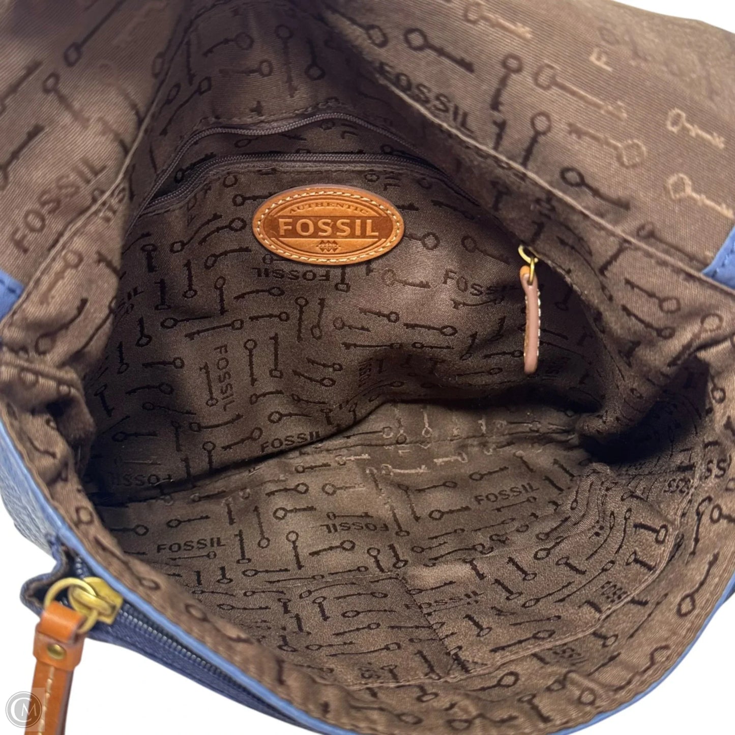 Crossbody Leather By Fossil, Size: Medium