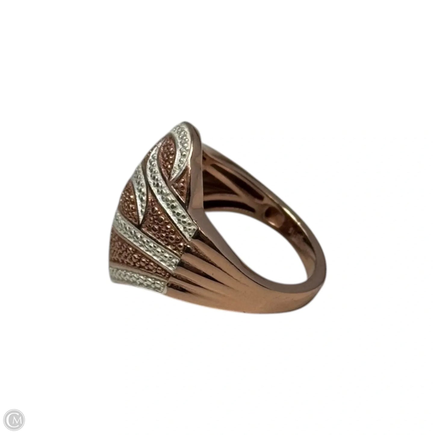 Rose Gold & Silver Statement Ring, Size: 7