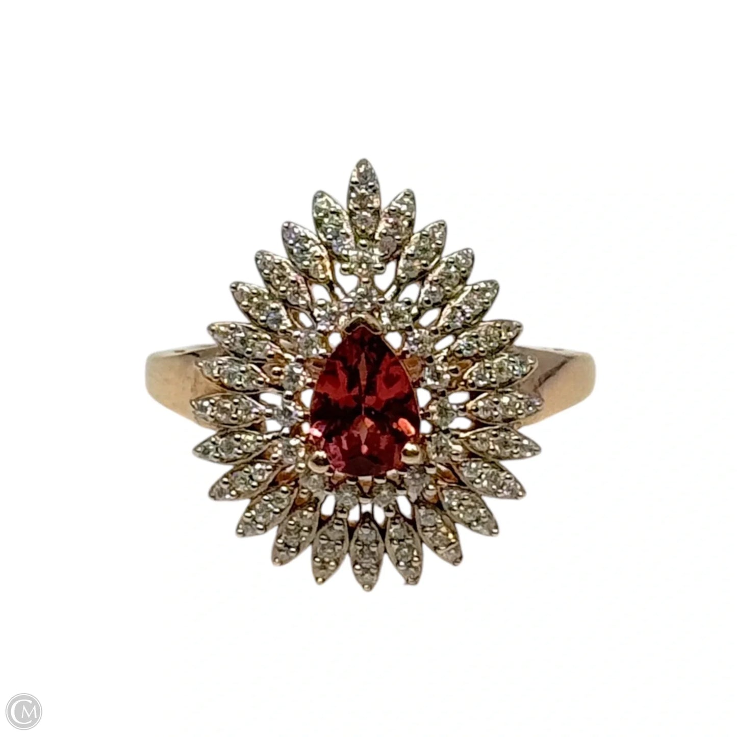 Blush Garnet & Moissonite Ring Sterling Silver By D’Joy, Size: 7