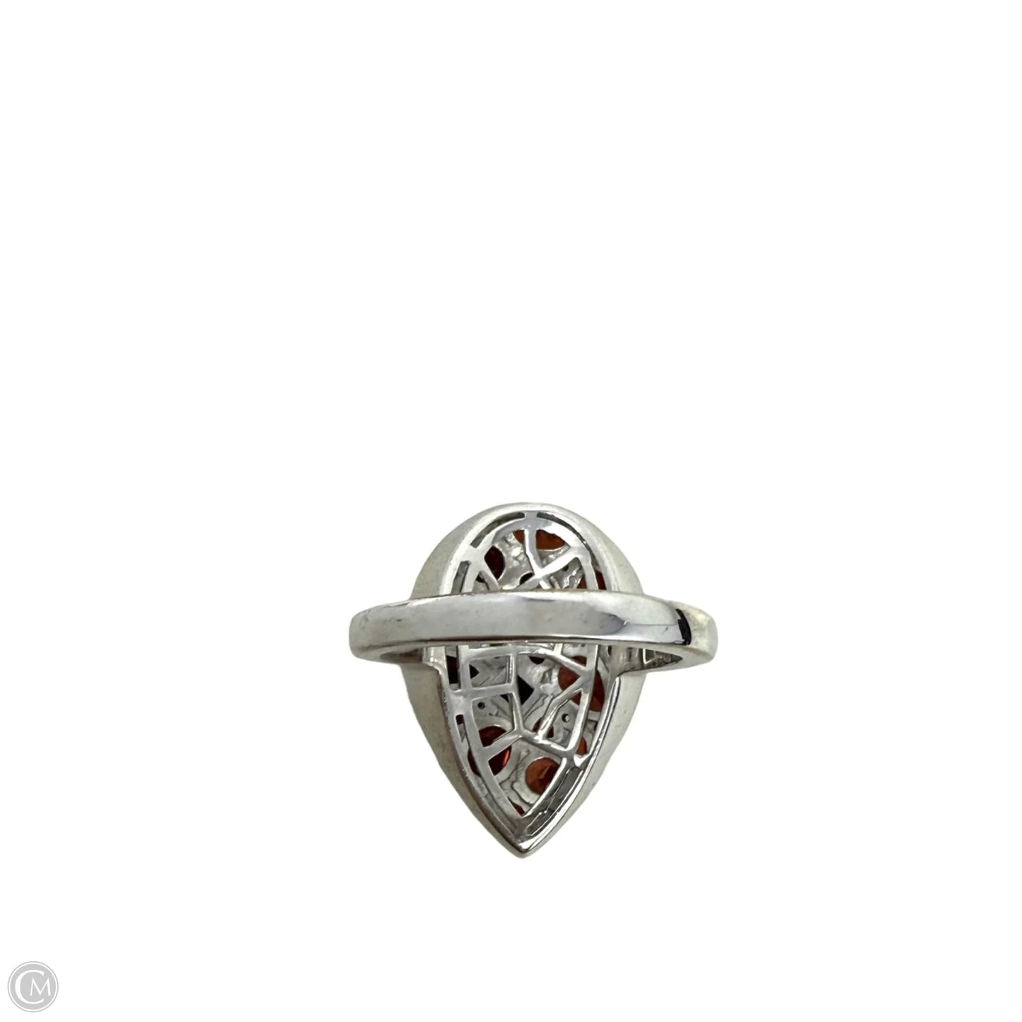 Mozambique Garnet & White Zircon 4.15 ctw Dahlia Flower Ring in Rhodium Over Sterling Silver By D’Joy, Size: 7