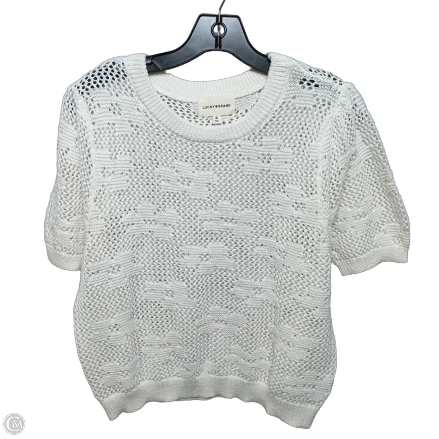 Sweater Short Sleeve By Lucky & Blessed In White, Size: Xl