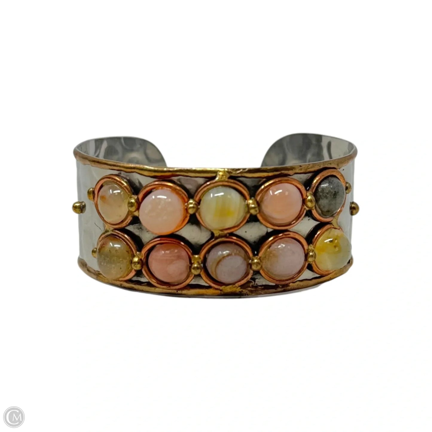 Hammered Gemstone Cuff Bracelet