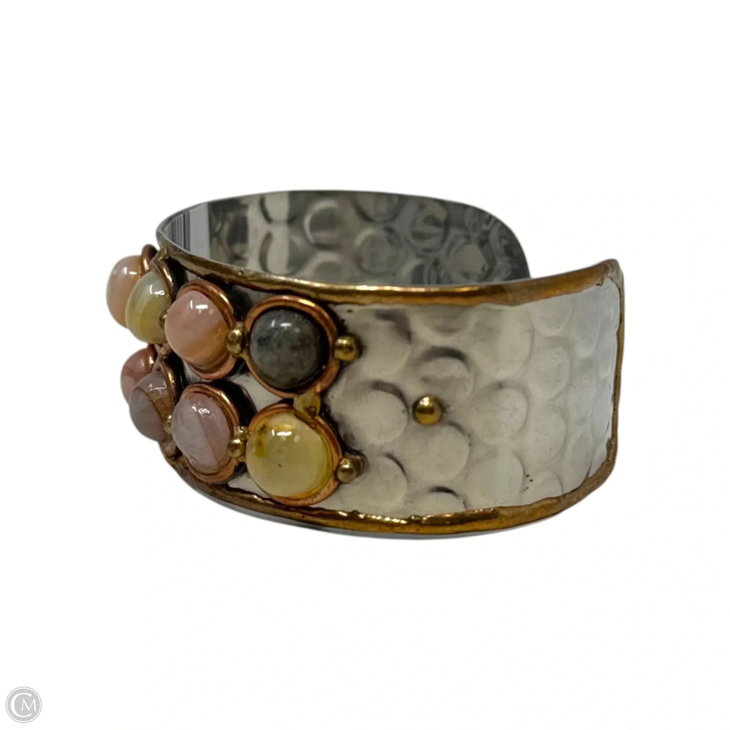 Hammered Gemstone Cuff Bracelet