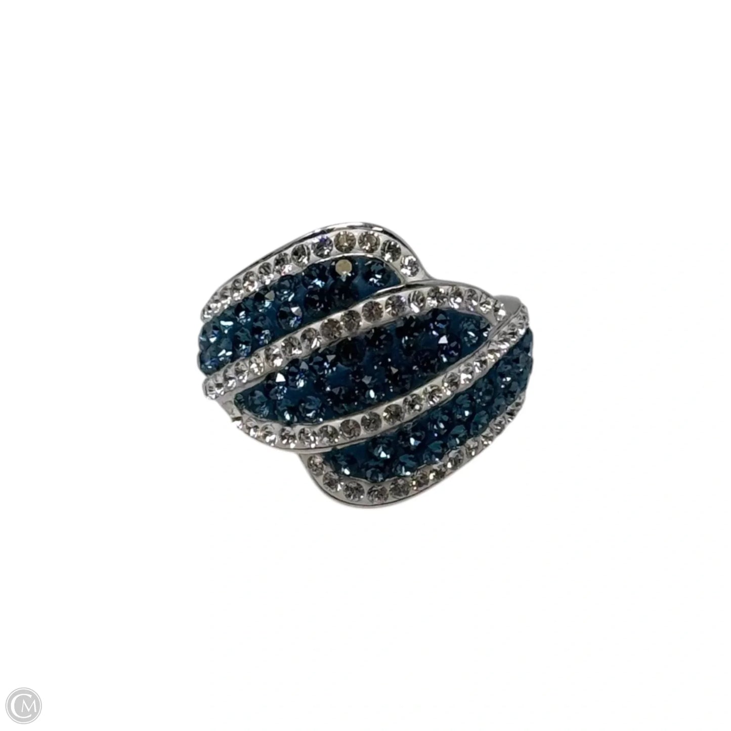 Blue & Silver Statement Ring, Size: 7