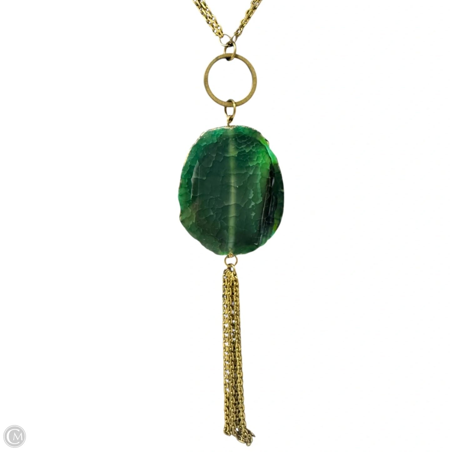 Faux Agate Tassel Necklace Pendant