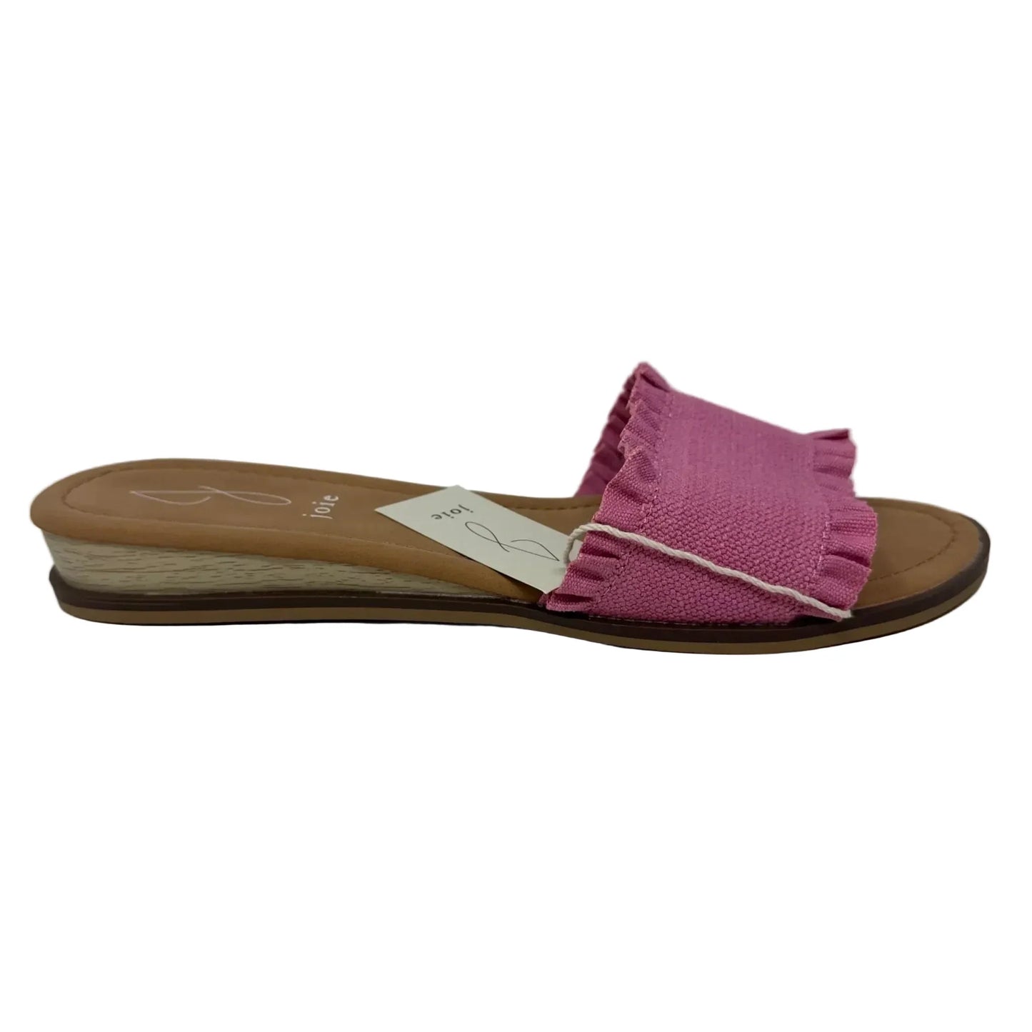 Ruffle Mini Wedge Sandals By Joie In Pink, Size: 8.5