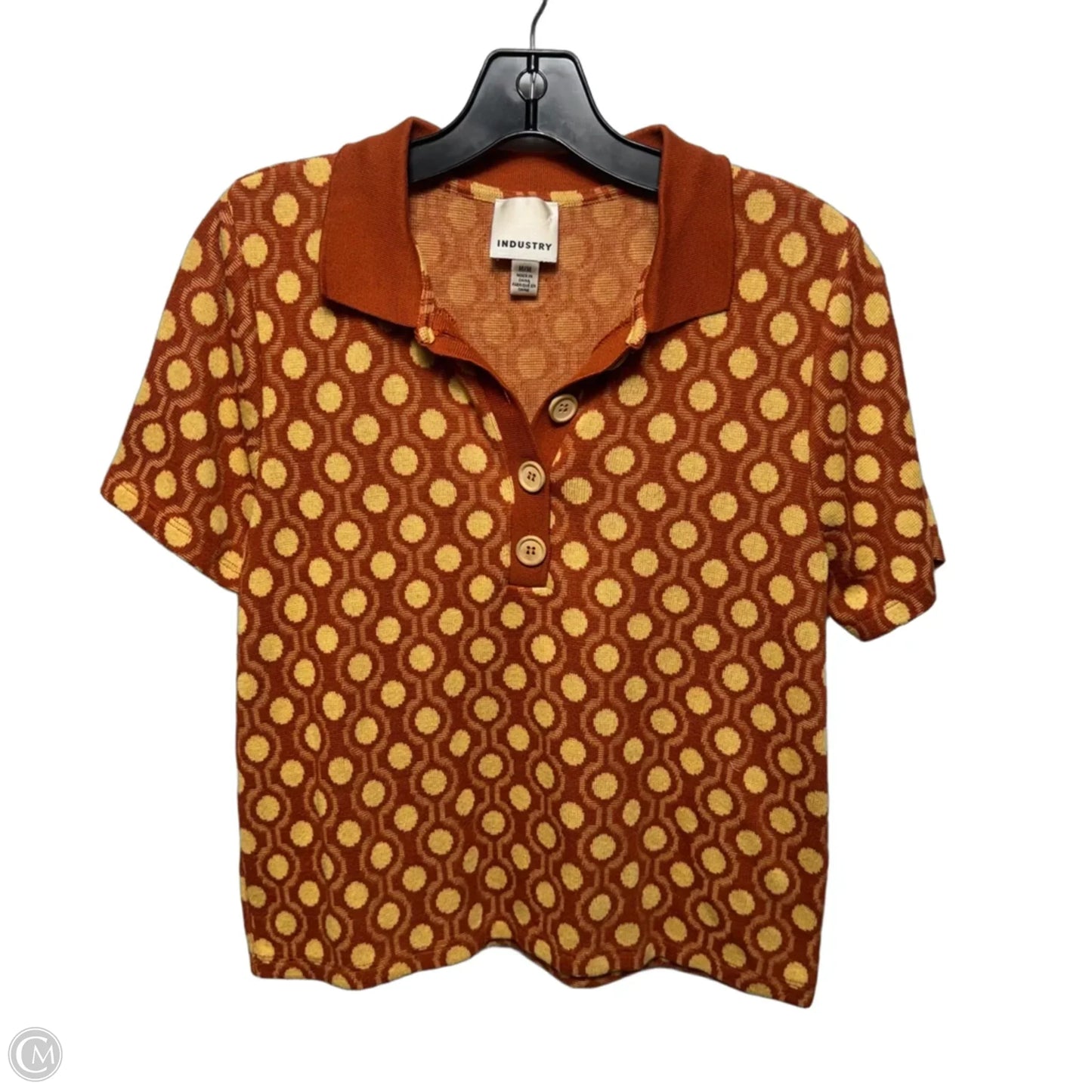 Top Short Sleeve By Industry In Orange & Yellow, Size: M