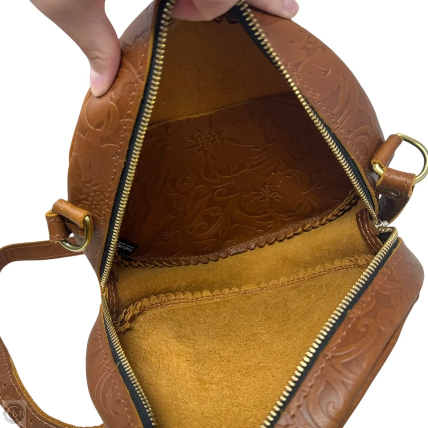 Embossed Circle Crossbody Leather By Portland Leather, Size: Medium