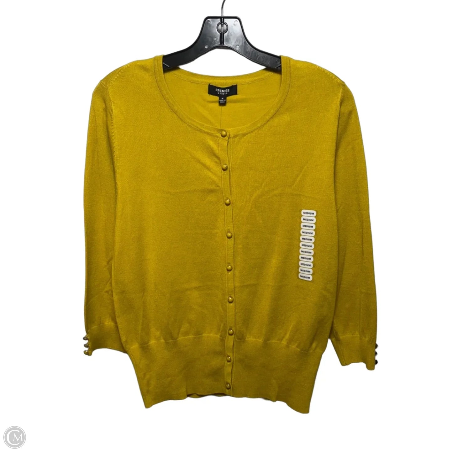 Sweater Cardigan By Premise Studio In Yellow, Size: M