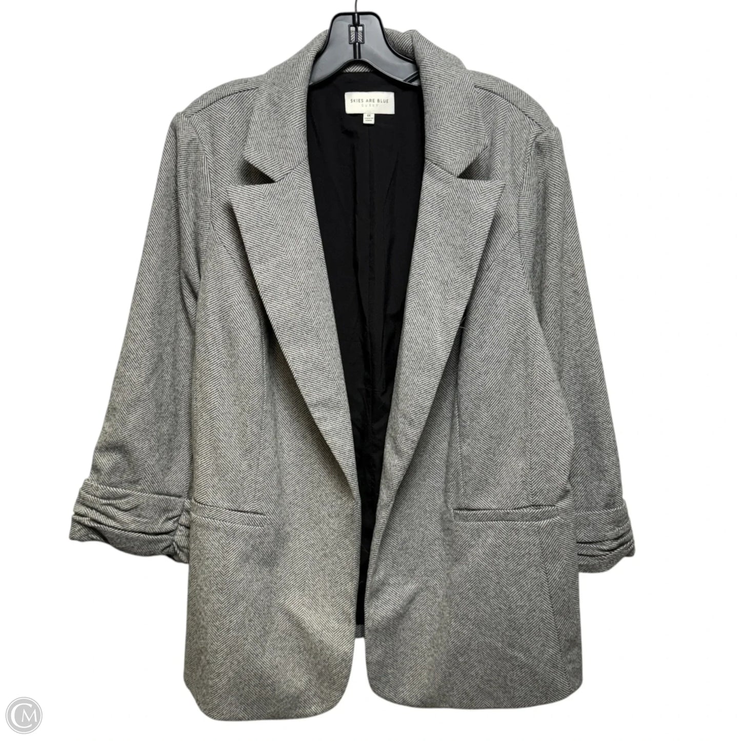 Blazer By Skies Are Blue In Black & Grey, Size: 1x