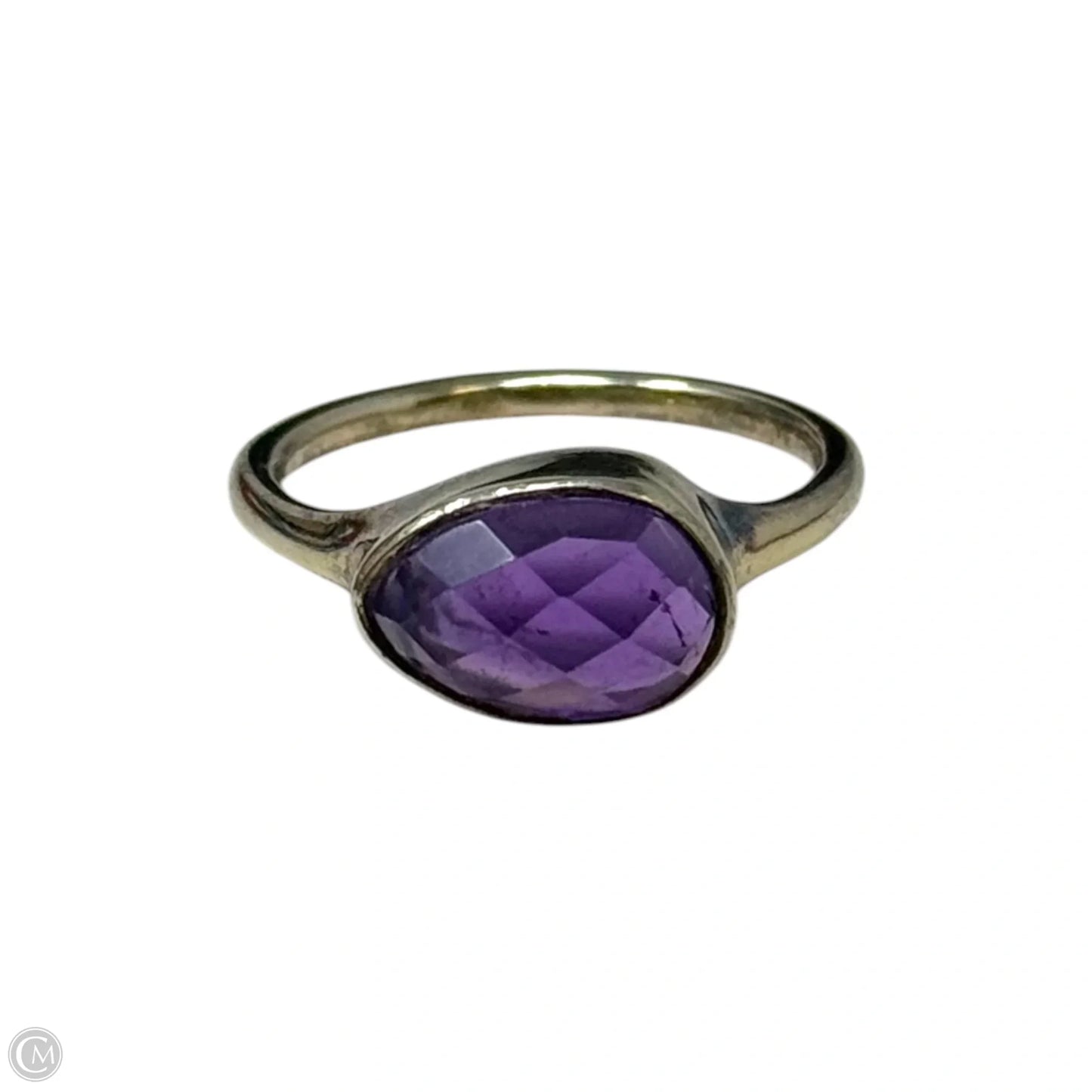 Purple Gem Ring Sterling Silver, Size: 8