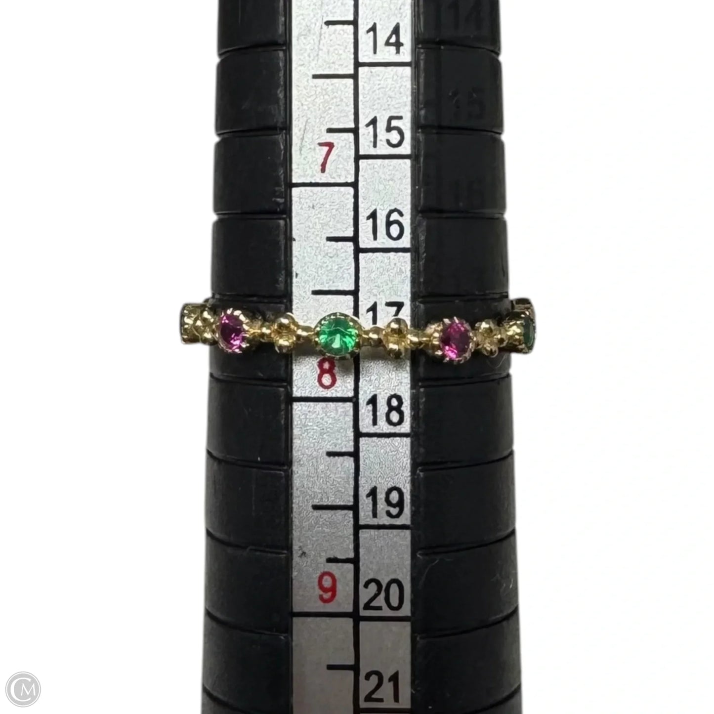 Multicolor Diamanté Ring Sterling Silver, Size: 8