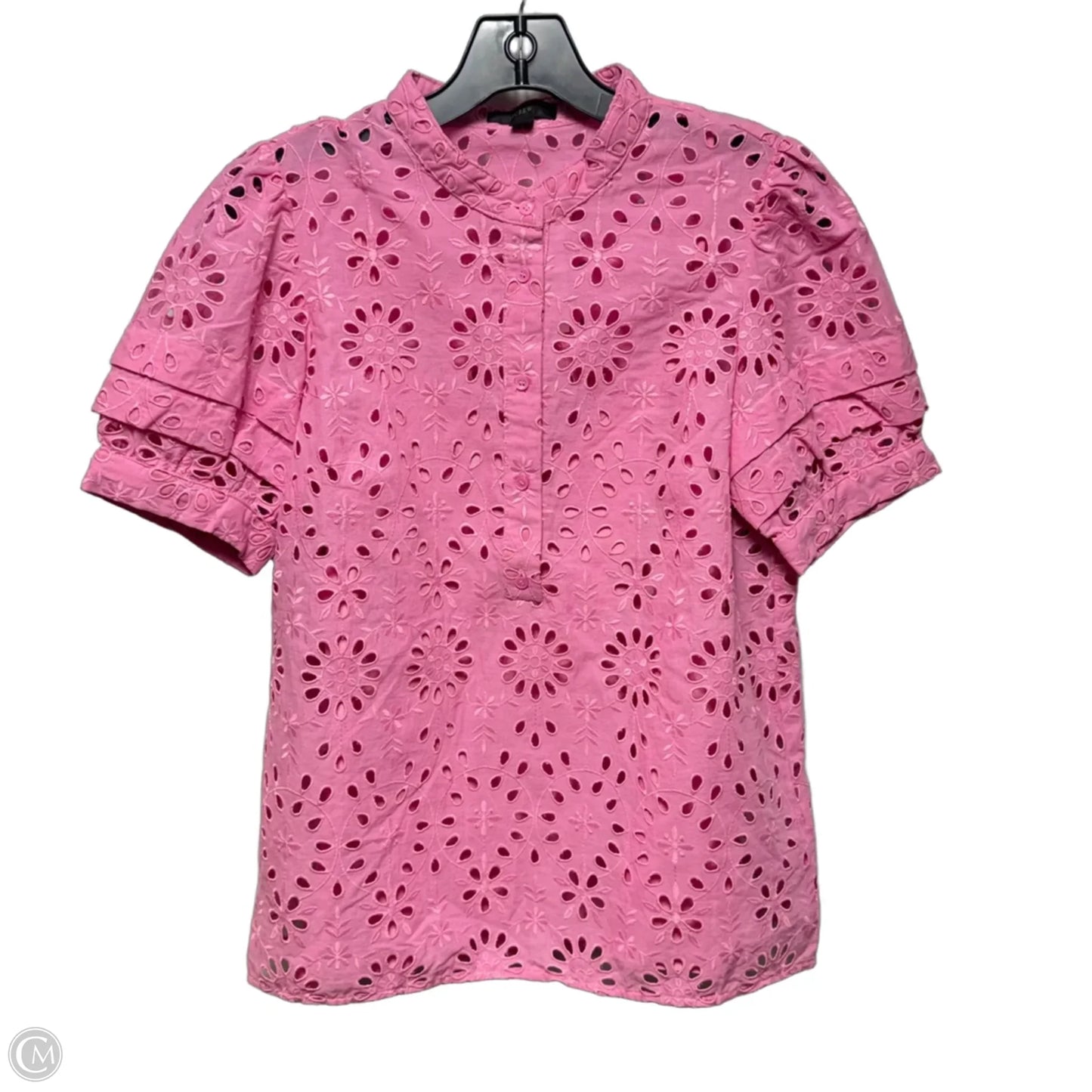 Eyelet Top Short Sleeve By J. Crew In Pink, Size: Xs