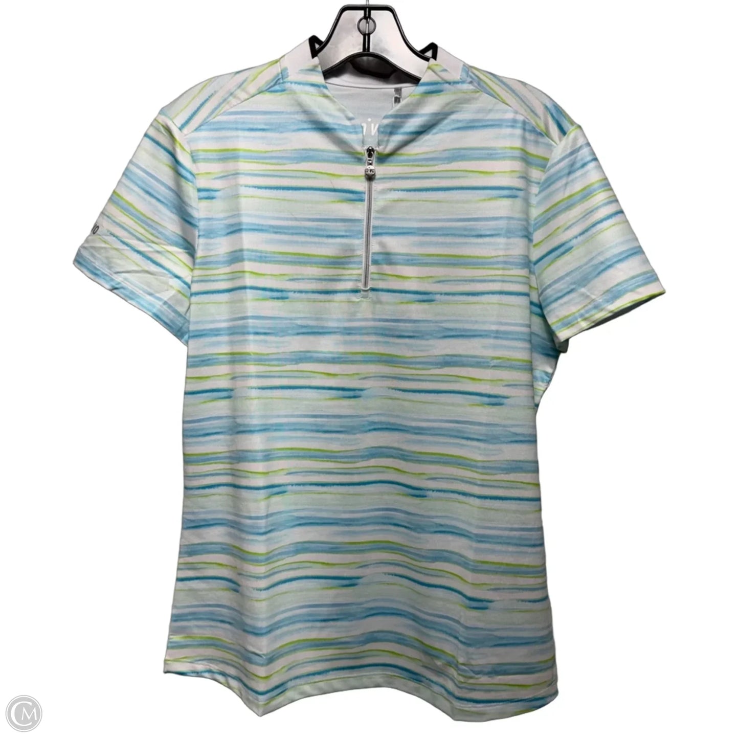 Athletic Top Short Sleeve By Niva Sport In Blue & Green, Size: L