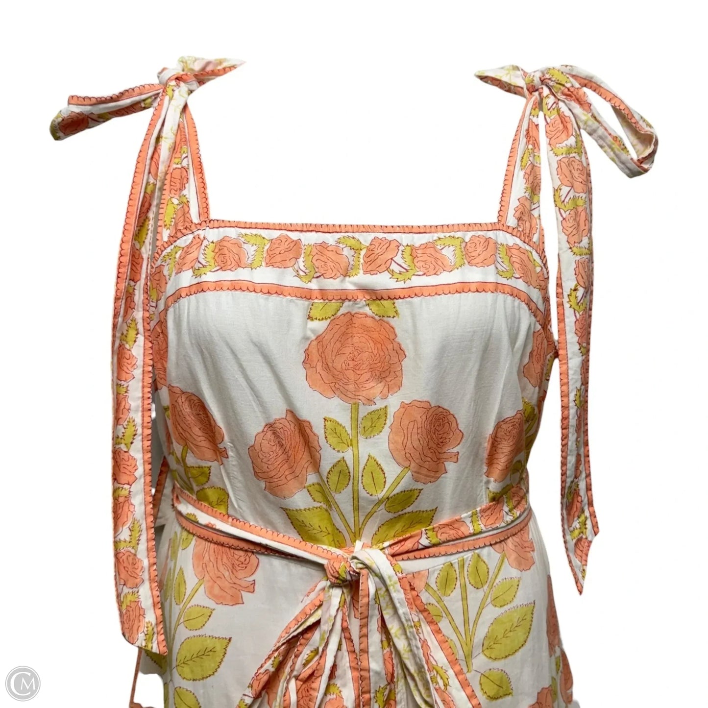 Printed Tie Strap Dress Casual Maxi By Sue Sartor In Floral Print, Size: 1X