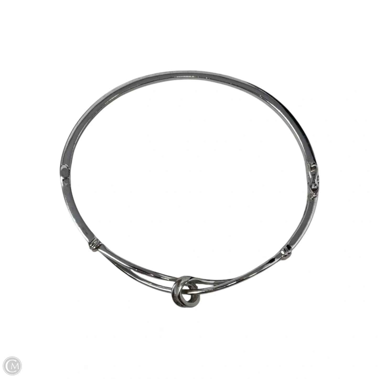 Baguette Diamond Knot Hinged Bracelet Sterling Silver