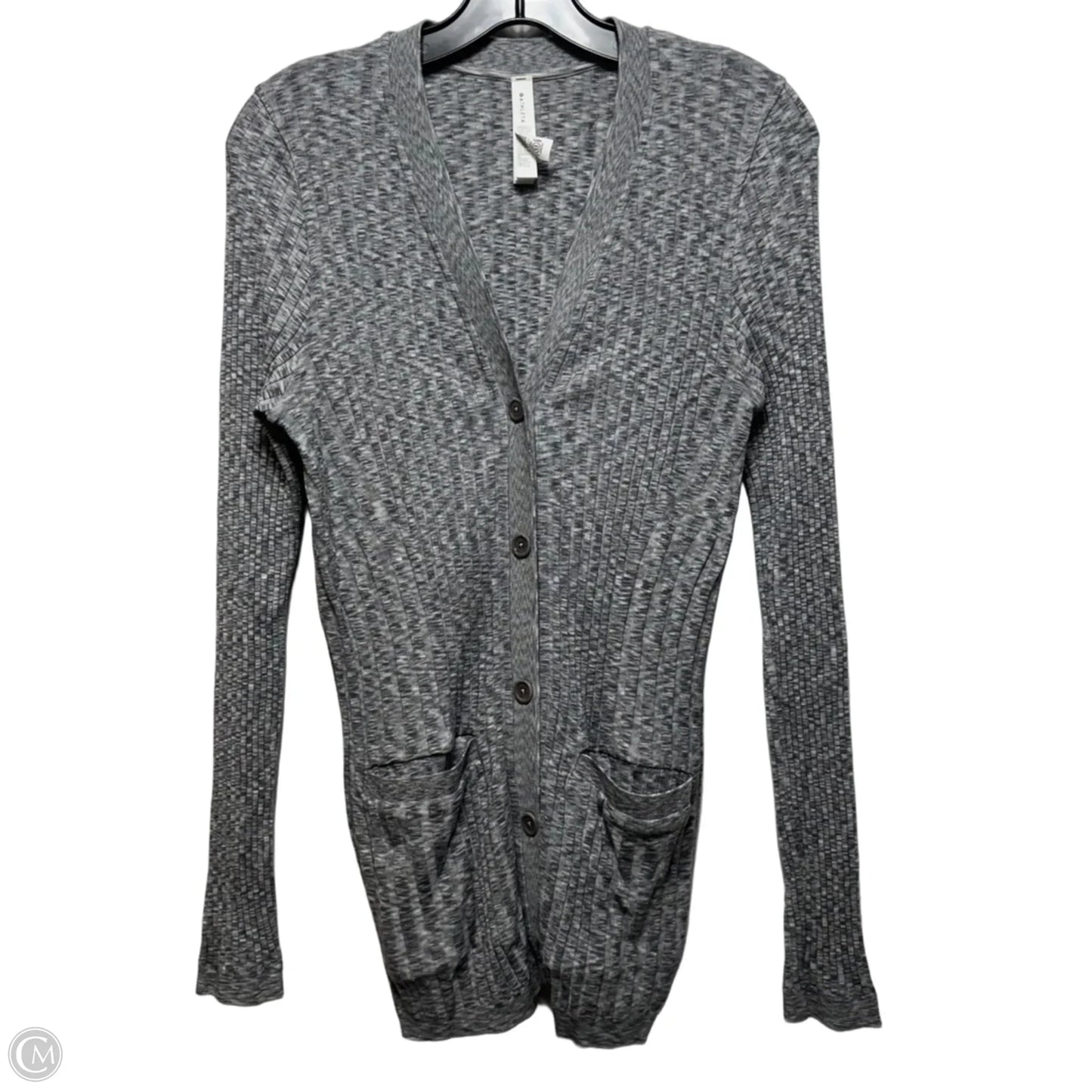 Sweater Cardigan By Athleta In Grey, Size: L