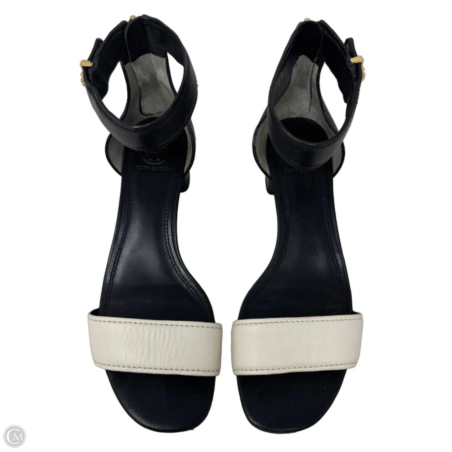 Sandals Designer By Tory Burch In Black & White, Size: 8