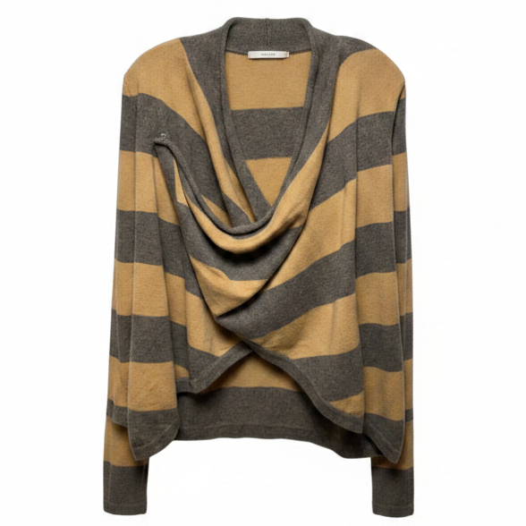 Drape Front Cashmere Sweater By Design History In Striped Pattern, Size: S
