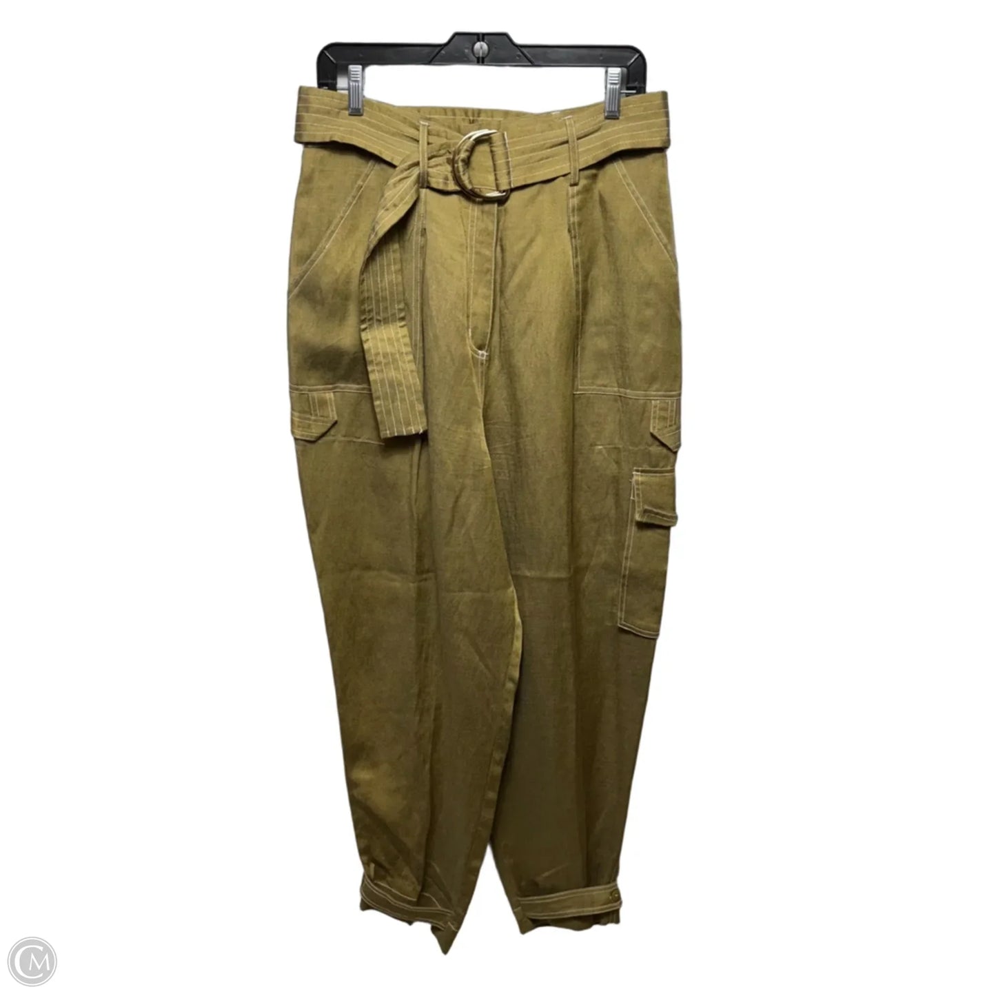 Linen Blend Pants Cargo & Utility By Shona Joy In Green, Size: 10
