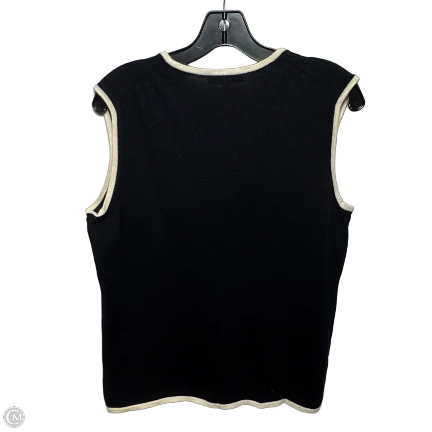 Silk-Cashmere Top Sleeveless Luxury Designer By Jaeger-lecoultre In Blue & Cream, Size: Xl