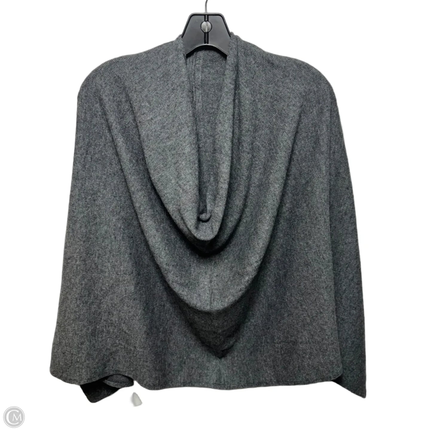 Cashmere Blend Poncho In Grey, Size: Osfm