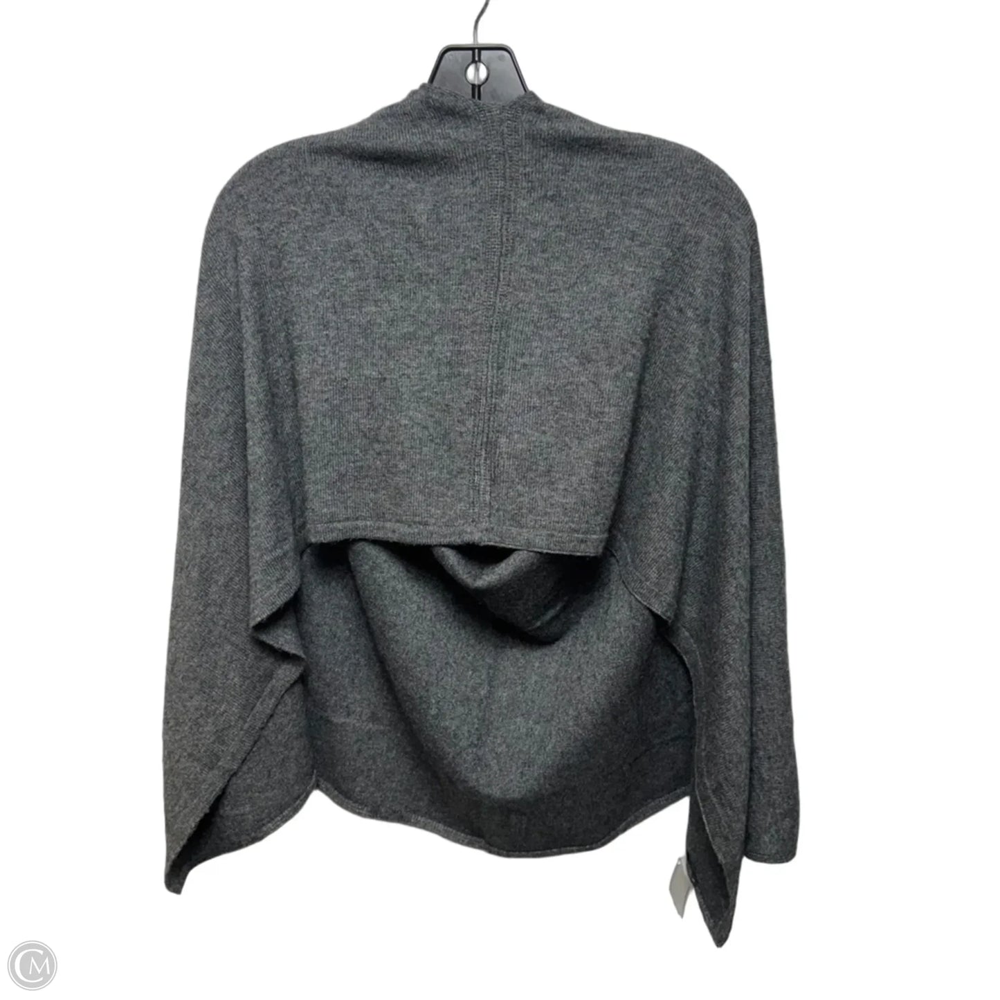 Cashmere Blend Poncho In Grey, Size: Osfm