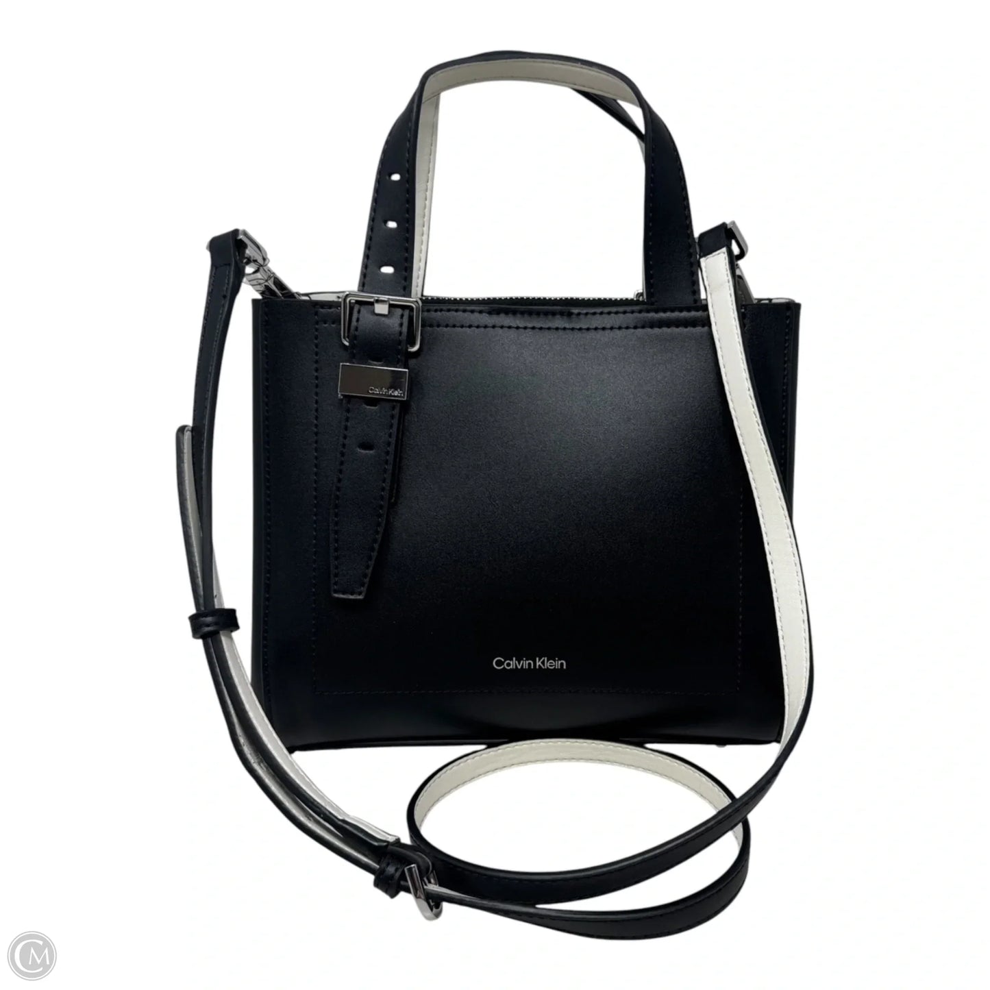 Two Tone Top Handle Handbag By Calvin Klein, Size: Medium