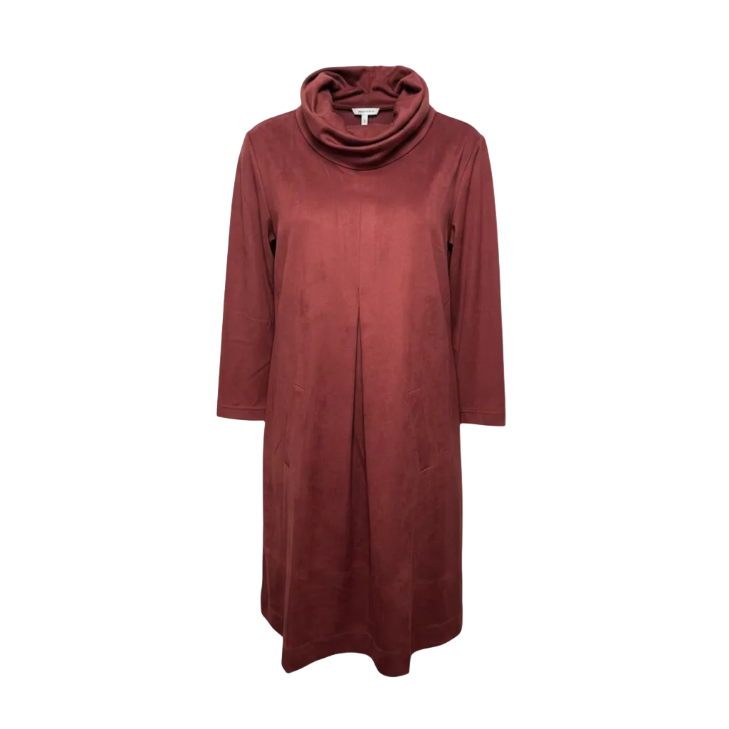 Kim Faux Suede Cowl Neck Dress By Tyler Boe In Red, Size: S