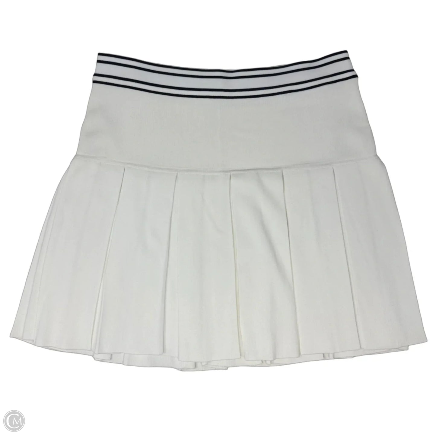 Knit Pleated Skirt Designer By Tory Burch In White, Size: S
