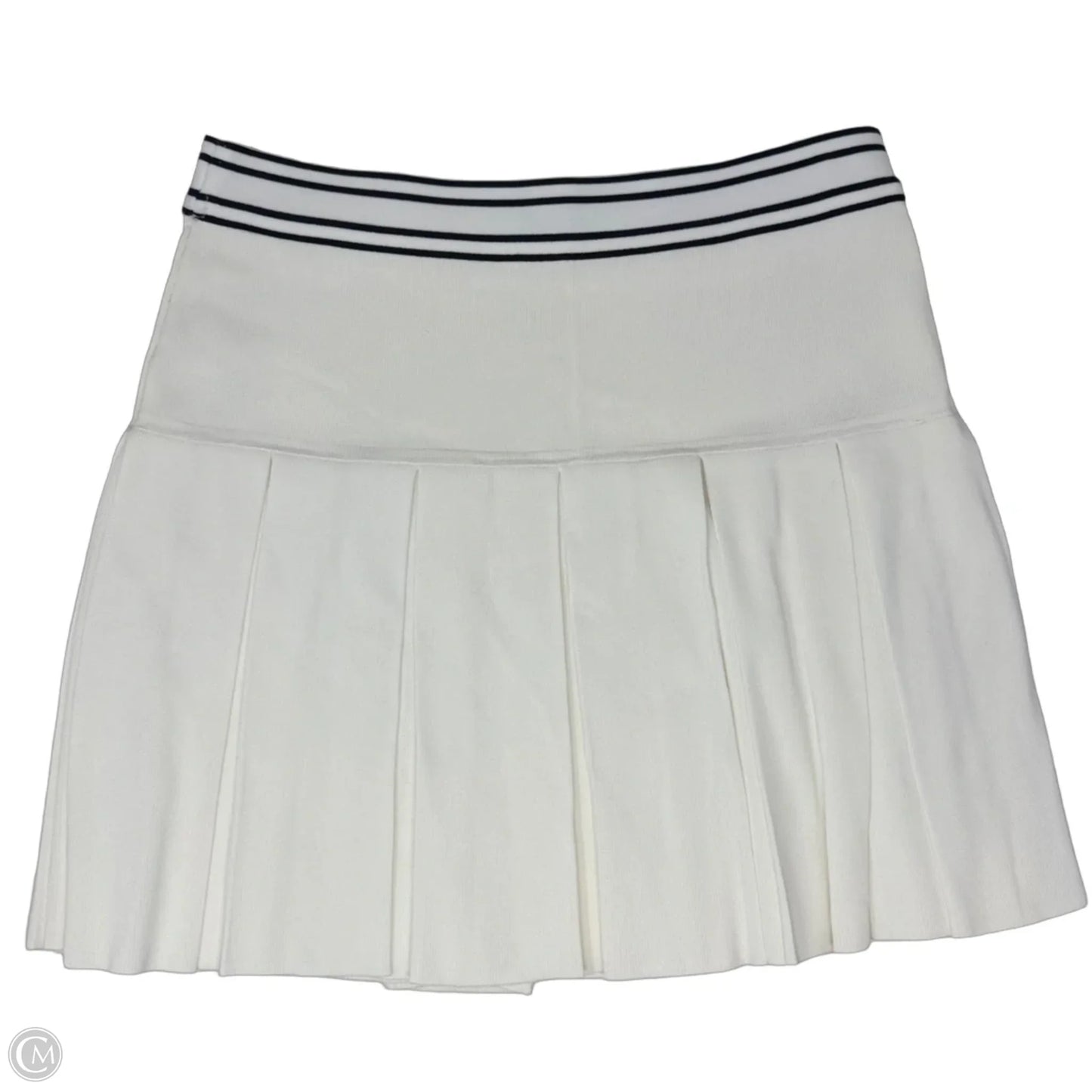 Knit Pleated Skirt Designer By Tory Burch In White, Size: S