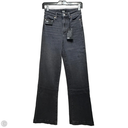Jeans Wide Leg By Paige In Black Denim, Size: 0