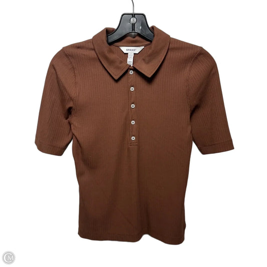 Top Short Sleeve By Spanx In Brown, Size: S