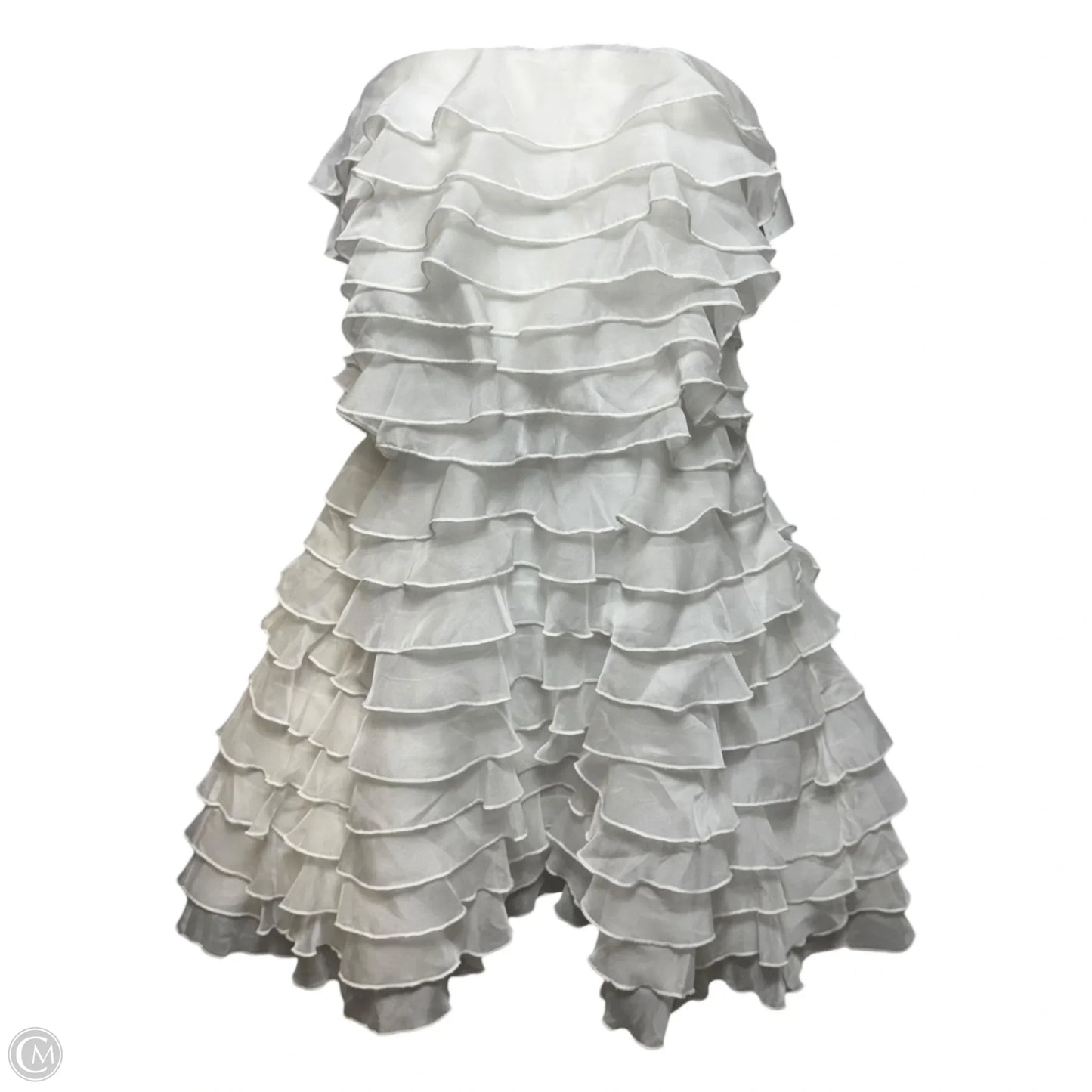 Strapless A-Line Ruffled Mini Dress By BHLDN By Anthropologie In Ivory, Size: 6