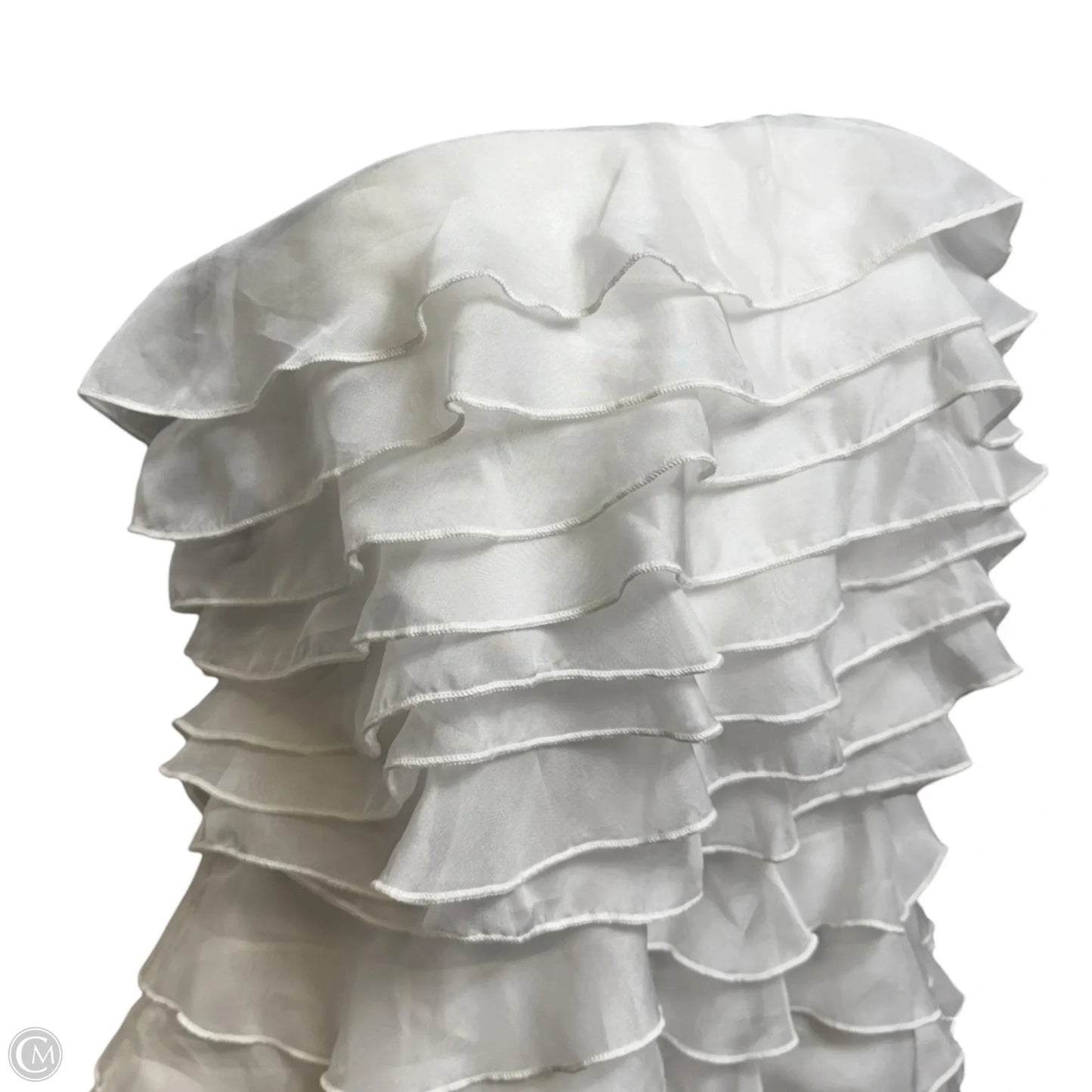 Strapless A-Line Ruffled Mini Dress By BHLDN By Anthropologie In Ivory, Size: 6
