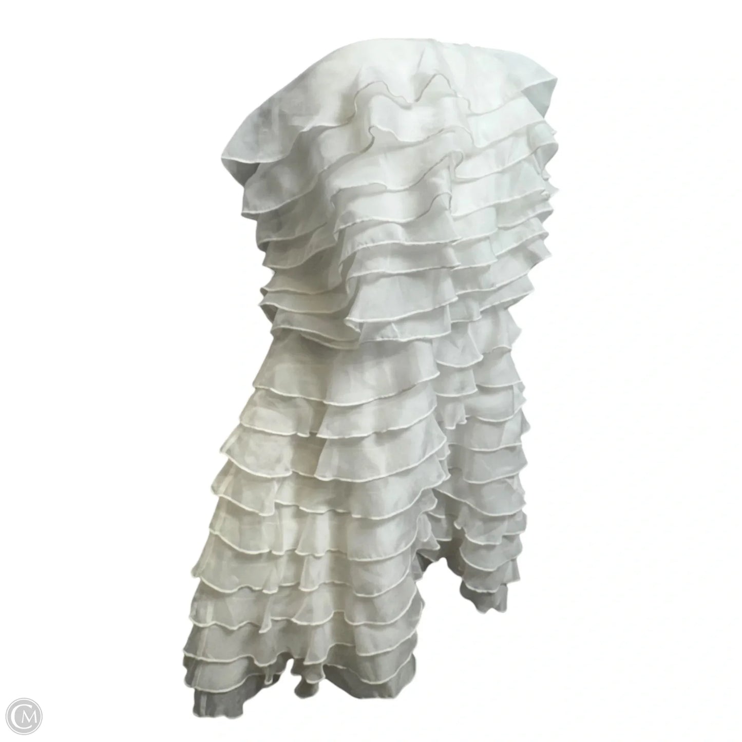 Strapless A-Line Ruffled Mini Dress By BHLDN By Anthropologie In Ivory, Size: 6