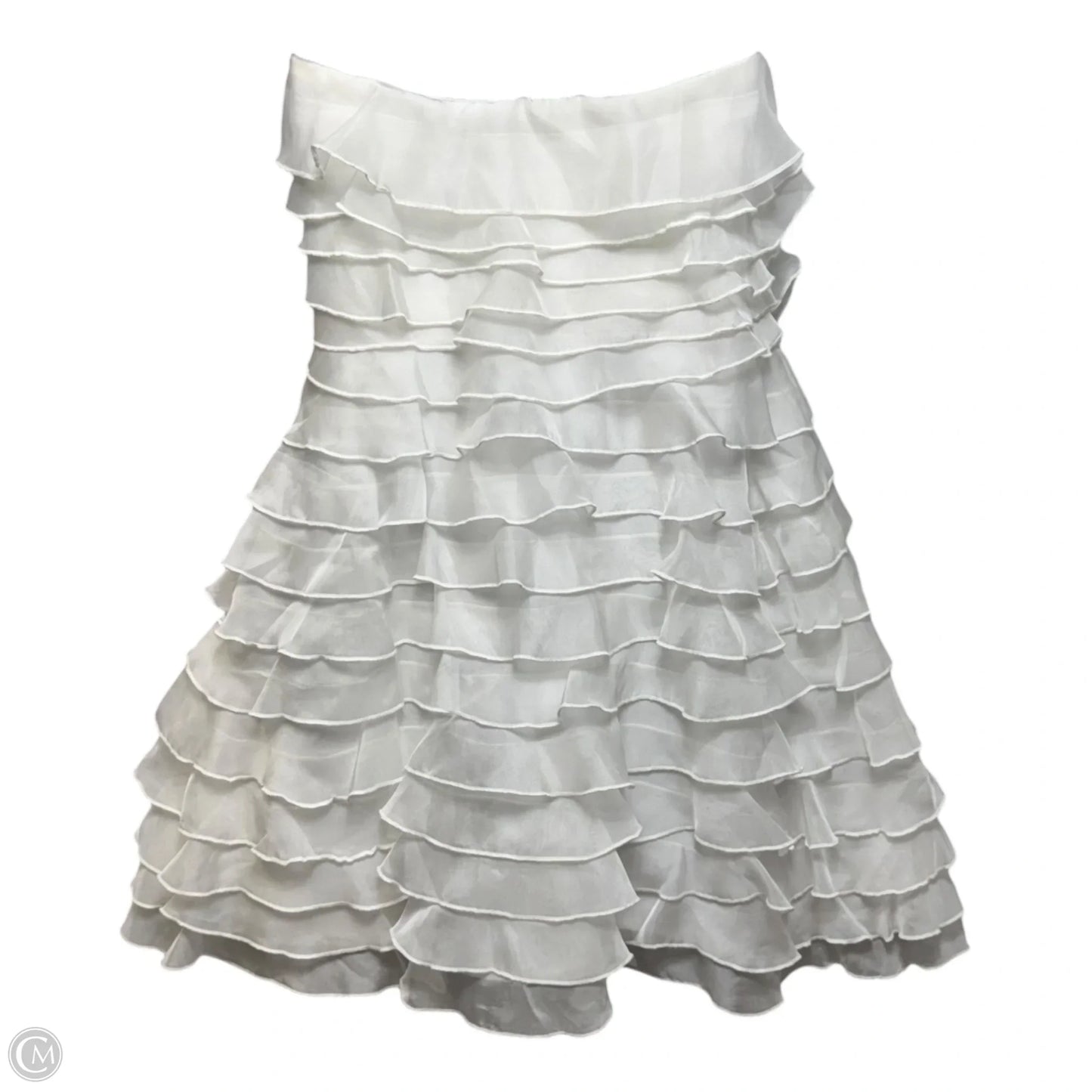 Strapless A-Line Ruffled Mini Dress By BHLDN By Anthropologie In Ivory, Size: 6