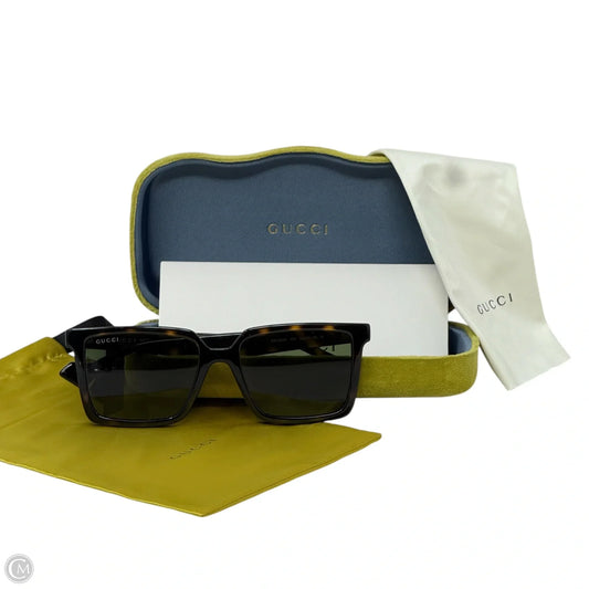 GG1540S-002 Havanna Square Men’s Sunglasses Luxury Designer By Gucci, Size: