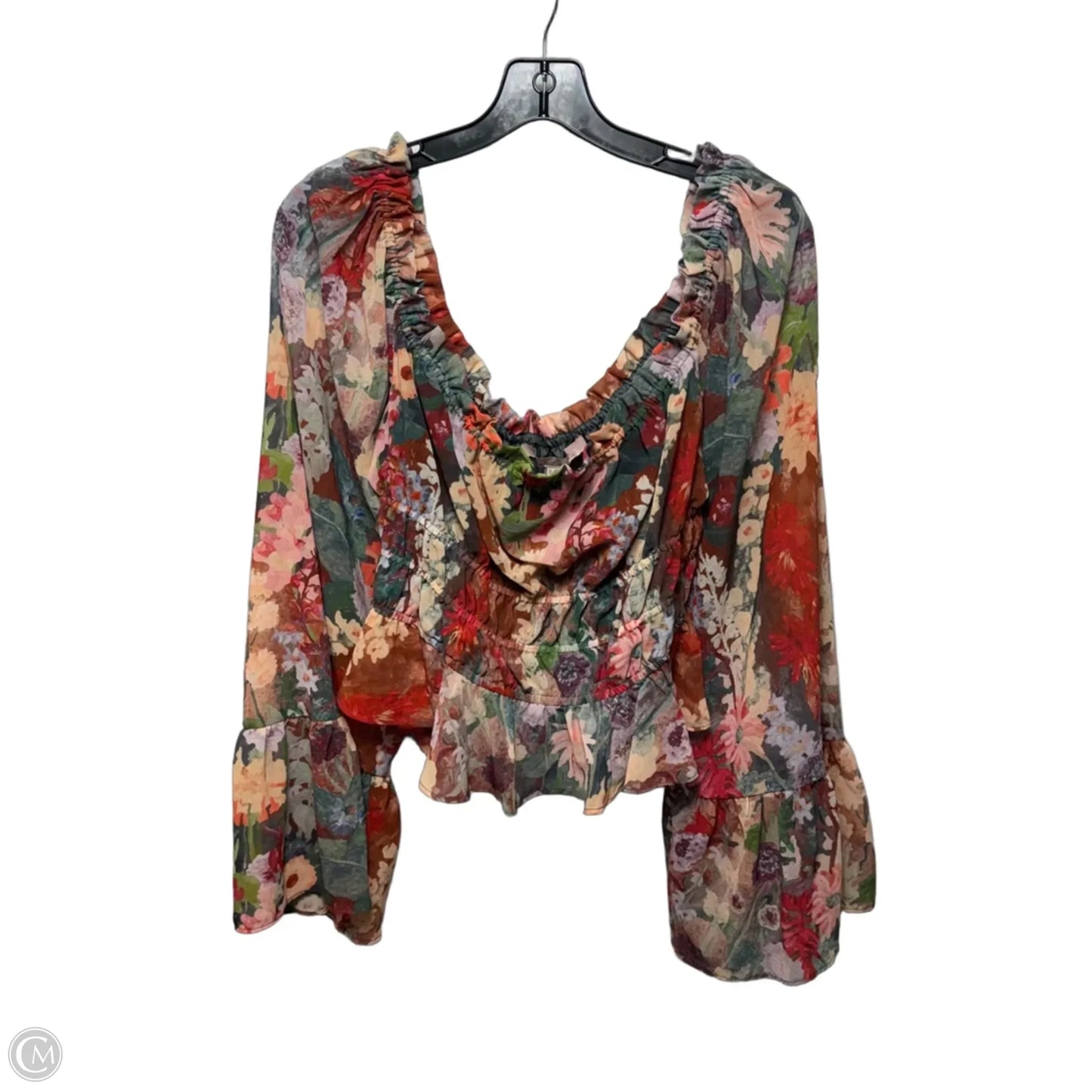 Smocked Puff-Sleeve Blouse By Hutch X Anthropologie In Floral Print, Size: M