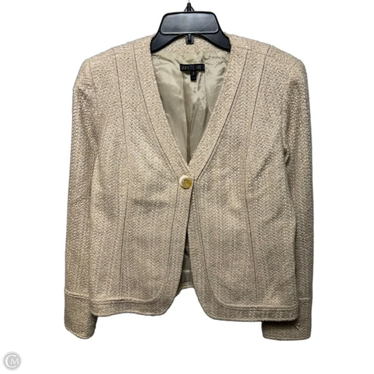 Textured One Button Blazer Designer By Lafayette 148 In Cream, Size: 8