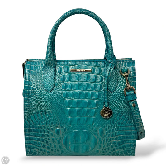 Caroline Satchel In Mermaid Green Melbourne, Designer By Brahmin, Size: Medium