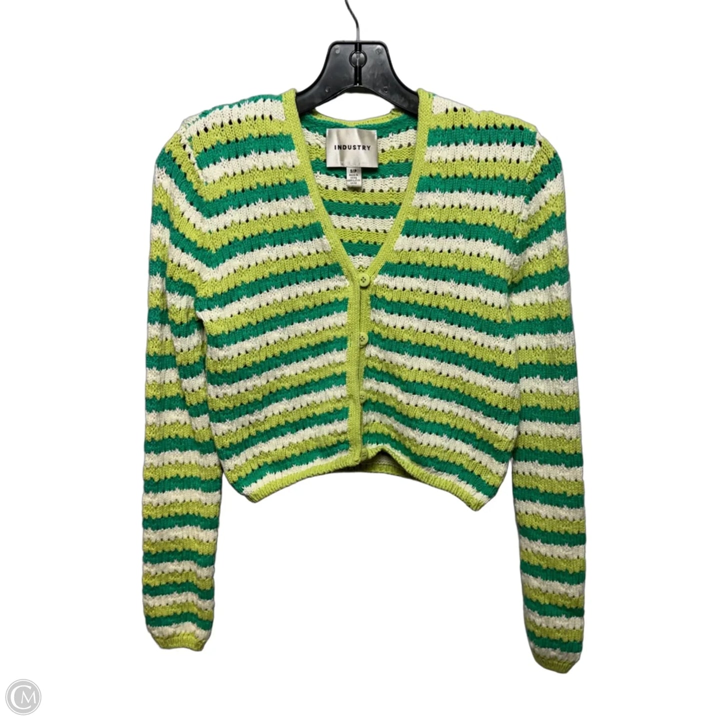 Cotton Sweater Cardigan By Industry In Striped Pattern, Size: S