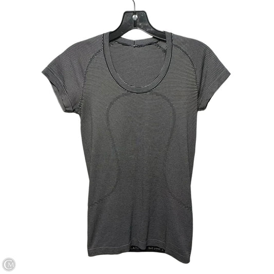Athletic Top Short Sleeve By Lululemon In Striped Pattern, Size: 6